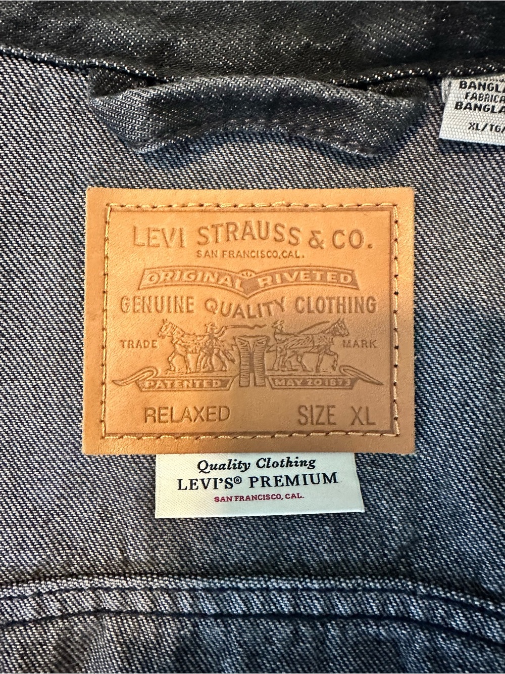 Levi Premium Denim Vintage 1990s Men X Large Black Button Down Trucker Jean Jack - Picture 4 of 8